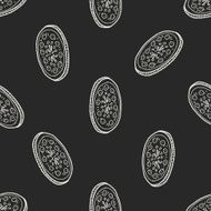 Doodle Pizza seamless pattern background N7