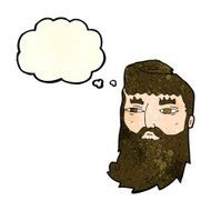 cartoon bearded man with thought bubble N53