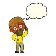 cartoon old man with thought bubble N30