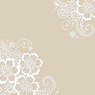 Flower vector ornament corner N7