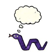 funny cartoon snake with thought bubble N26