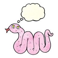 funny cartoon snake with thought bubble N27