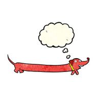 cartoon dachshund with thought bubble N7