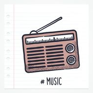 Doodle Vintage Radio