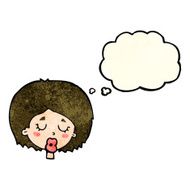 cartoon woman with eyes closed thought bubble N10