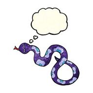 cartoon snake with thought bubble N100