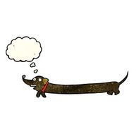 cartoon dachshund with thought bubble N8