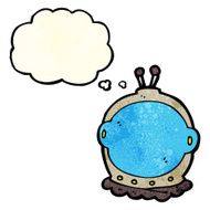 cartoon astronaut helmet with thought bubble N38