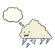 cartoon thundercloud with thought bubble N14