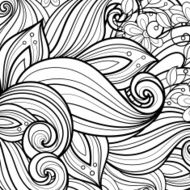 Vector Seamless Monochrome Floral Background N3