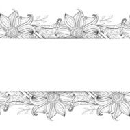 Vector Seamless Monochrome Floral Background N4