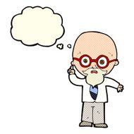 cartoon professor with thought bubble N8