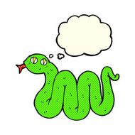 funny cartoon snake with thought bubble N28