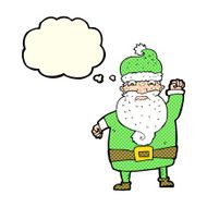 cartoon angry santa claus with thought bubble N22