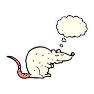 cartoon rat with thought bubble N13