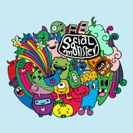 Hand drawn Monsters and cute alien N30