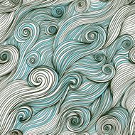 Vector seamless wave hand-drawn pattern