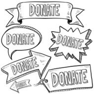 Donate banners labels and tags