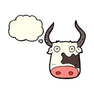 cartoon cow with thought bubble N43