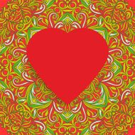 Seamless Pattern with Red Paper Heart Symbol Vector EPS 10
