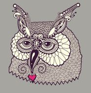 digital drawing of owl head
