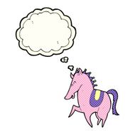 cartoon prancing horse with thought bubble N10