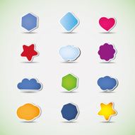 Colorful Labels Tags Speech Bubbles Icons