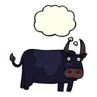cartoon bull with thought bubble N32