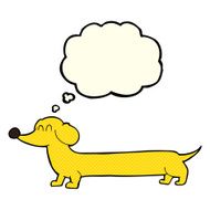 cartoon dachshund with thought bubble N10