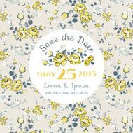 Wedding Invitation Card - with Floral Blossom Background