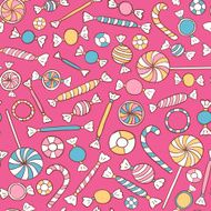 Sweets Colorful Seamless Pattern Hand Drawn