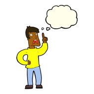 cartoon man with complaint thought bubble N11