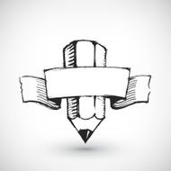 Abstract vector Illustration Hand drawn banner with place for text