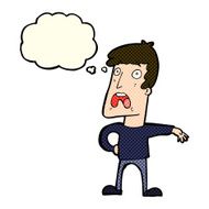cartoon complaining man with thought bubble N11