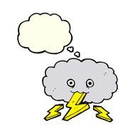 cartoon thundercloud with thought bubble N15