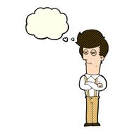 cartoon annoyed man with thought bubble N88