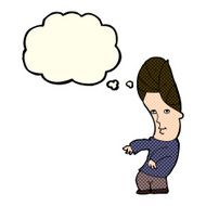 cartoon man with no worries thought bubble N11