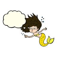 cartoon mermaid with thought bubble N74