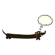cartoon dachshund with thought bubble N11