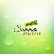 Retro summer label doodle sketch style vintage calligraphic design card N4