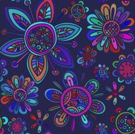 Vector seamless pattern with beautiful flowers N4