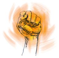 fist vector logo design template power opposition or blow icon