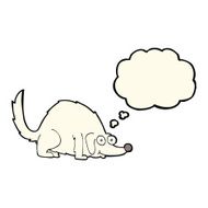 cartoon happy dog with thought bubble N94