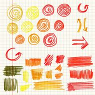 Colorful funny vector felt pen scribbles N2