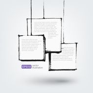 Vector design element Hand drawn banners on white background N2