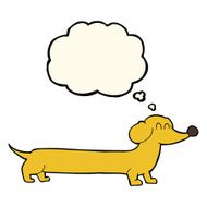 cartoon dachshund with thought bubble N12