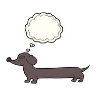 cartoon dachshund with thought bubble N13