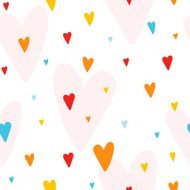 Vector seamless pattern with colorful hearts