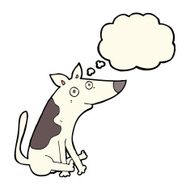 cartoon dog with thought bubble N39