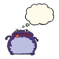 cartoon funny frog with thought bubble N20
